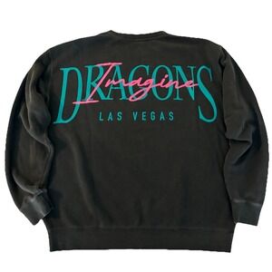 Imagine Dragons‎ Crewneck XL Pigment Black Script Logo Tour Merch NEW *flaw